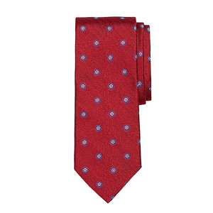 Herringbone Floral Tie - Red